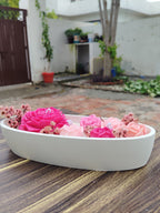 Blush Bloom – Handcrafted Floral Boat Candle