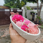 Blush Bloom – Handcrafted Floral Boat Candle