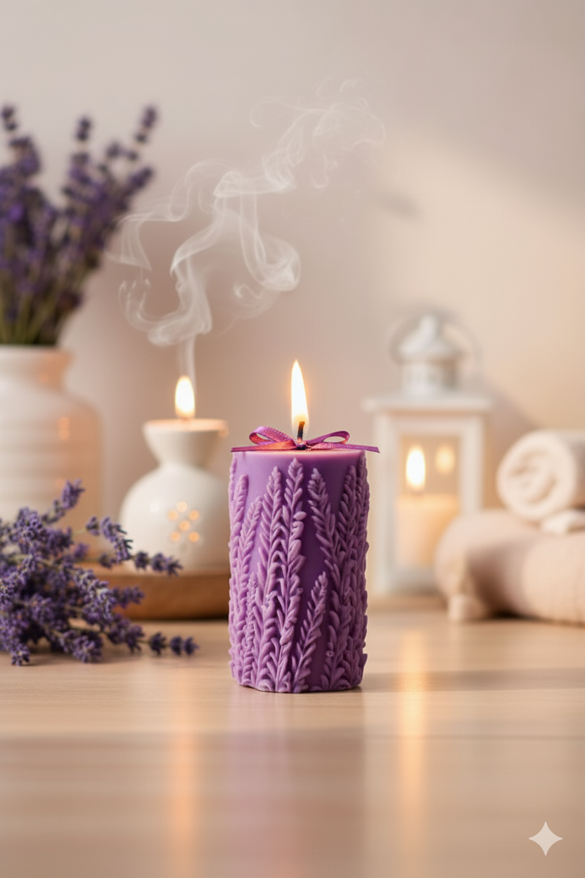 Serenity Lavender Pilllar Candle