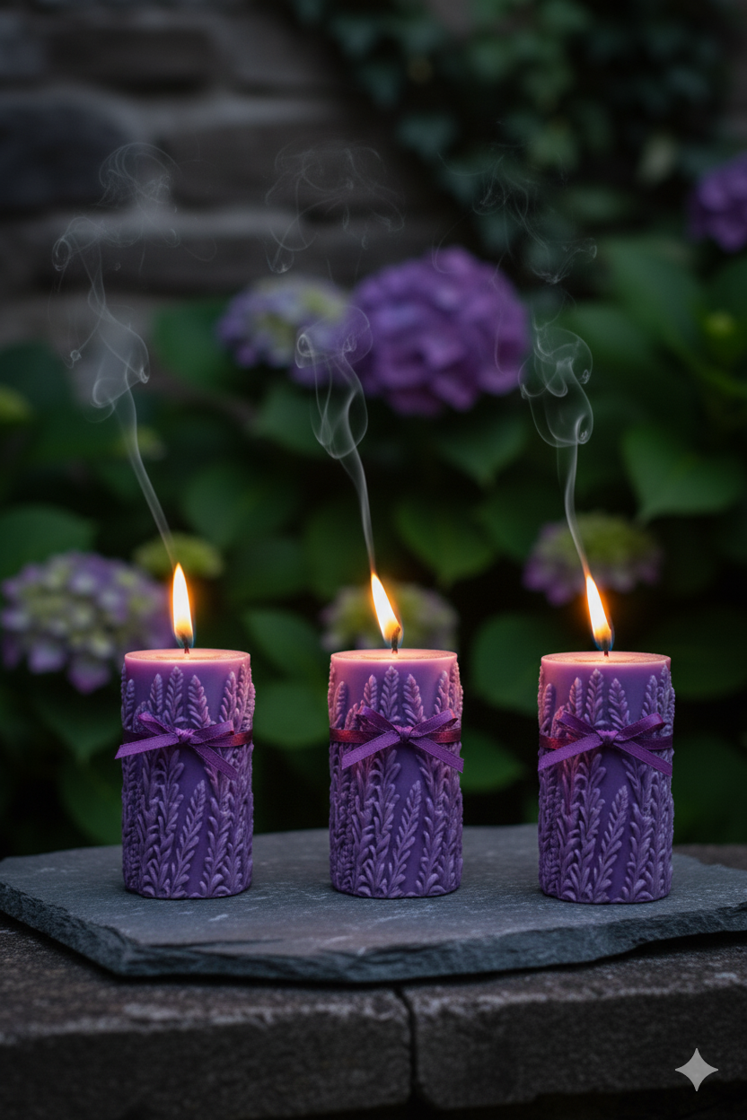 Serenity Lavender Pilllar Candle