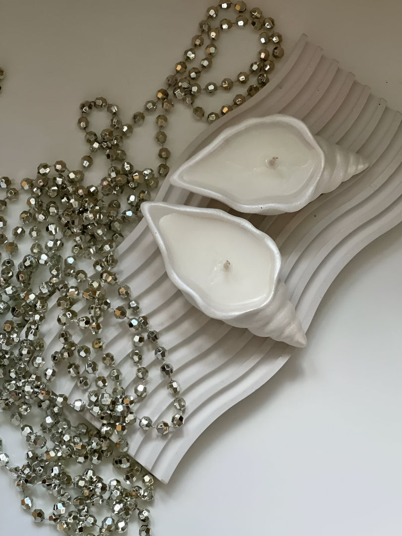 Sea Whisper – Handcrafted Concrete Seashell Candle