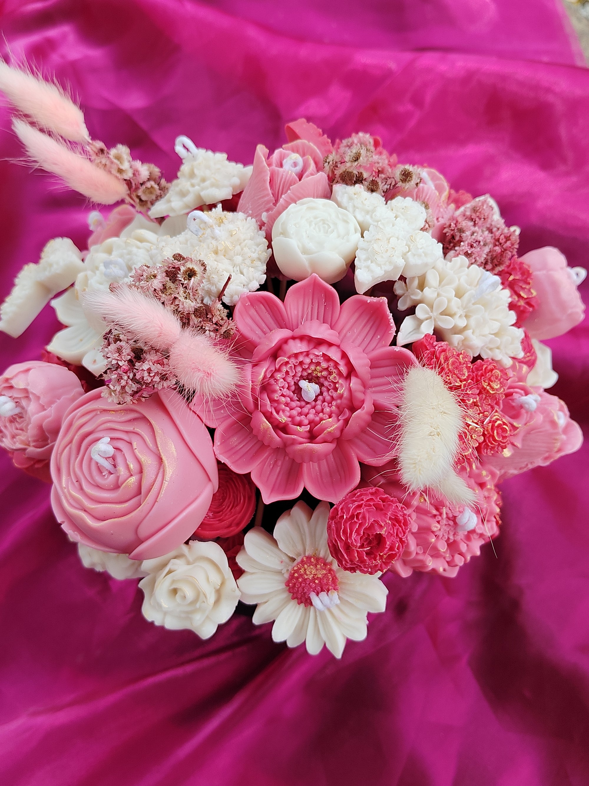 Scarlet Symphony - Floral Candle Bouquet