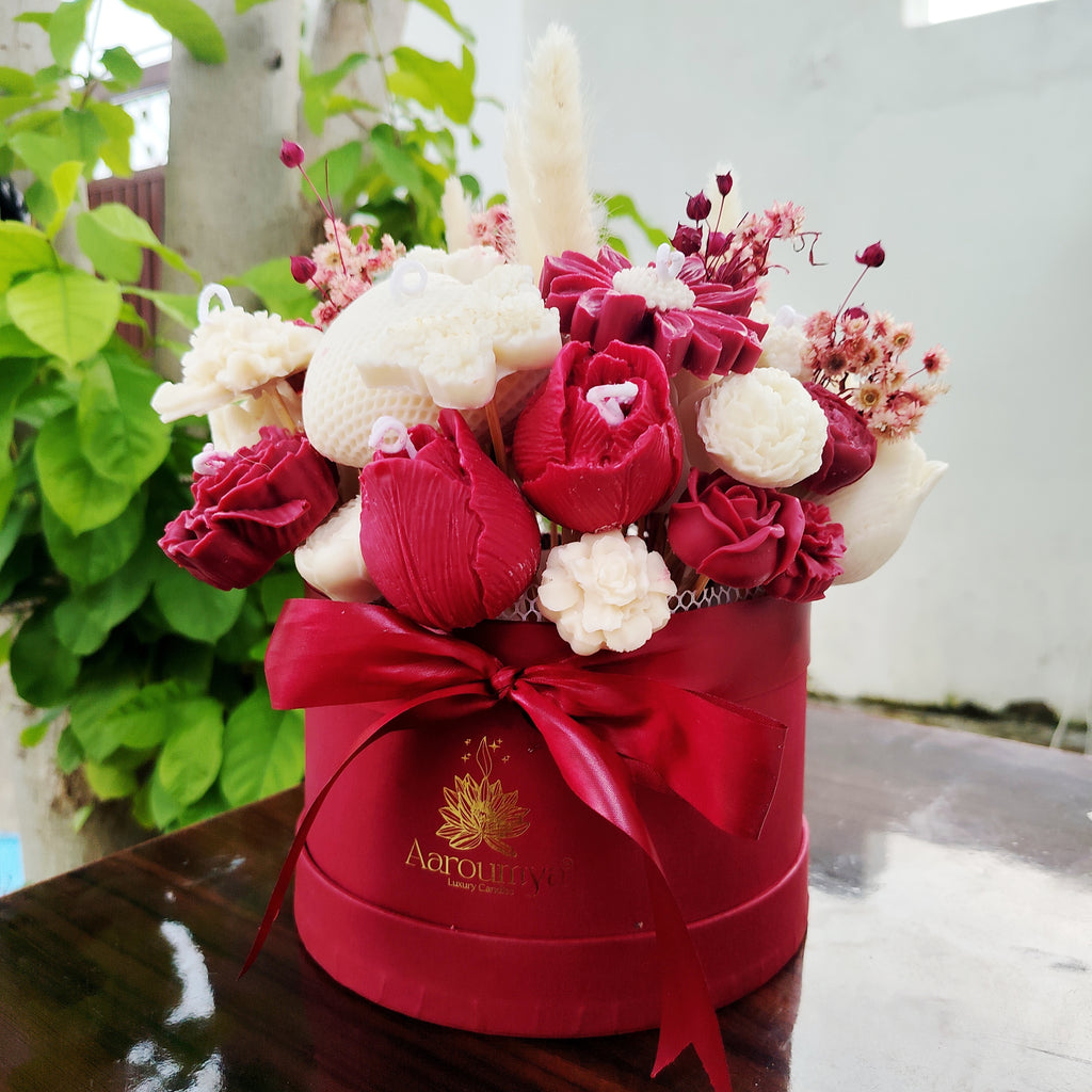 Royal Garnet - Floral Candle Bouquet