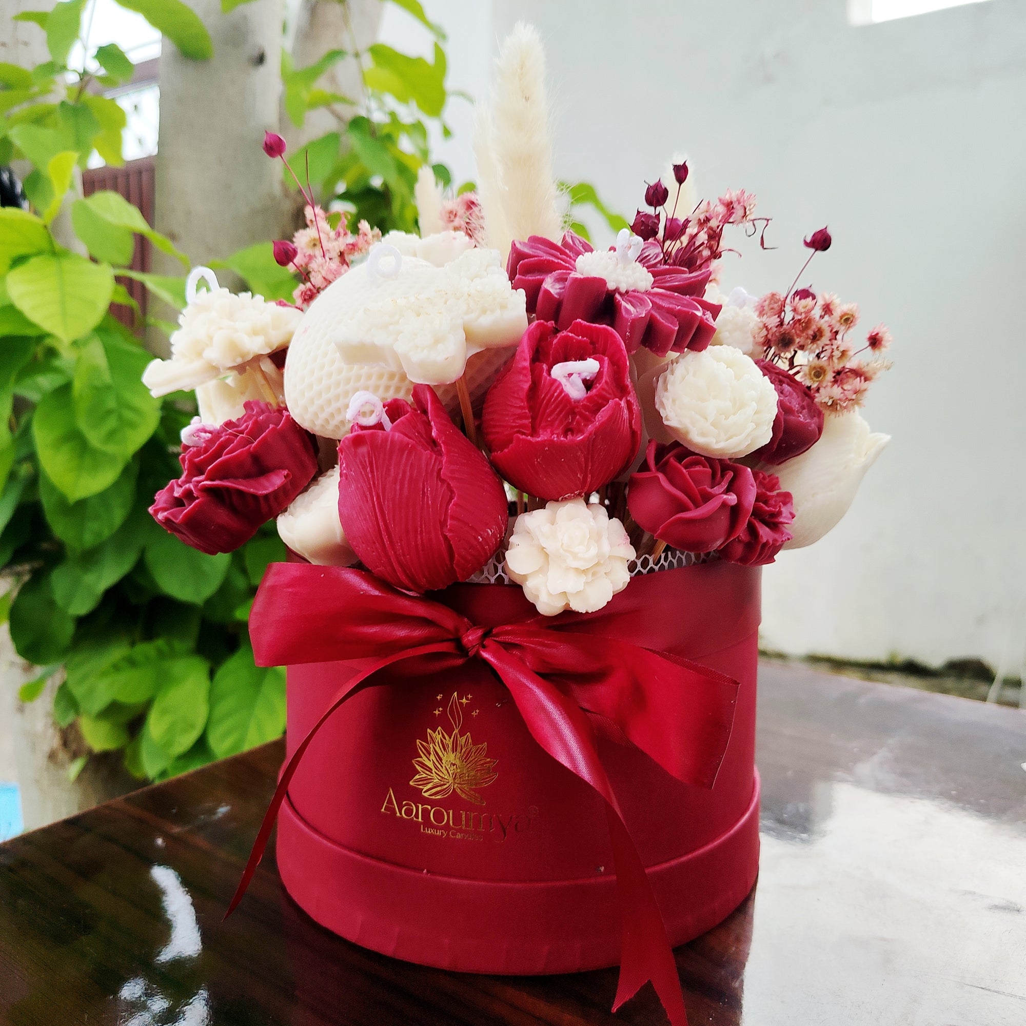 Royal Garnet - Floral Candle Bouquet