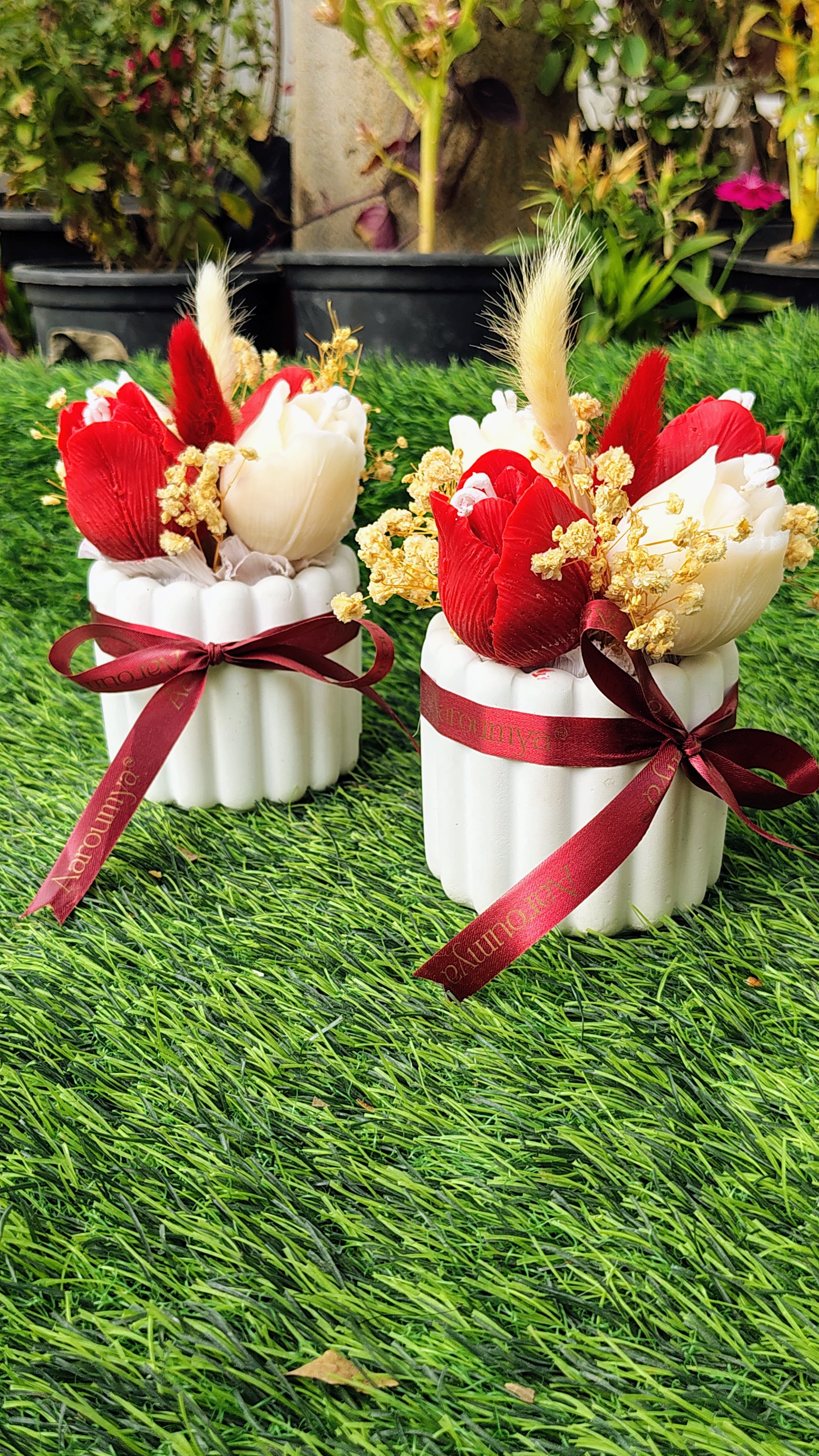 Petals In Promise - Tulip Candle Mini Bouquet