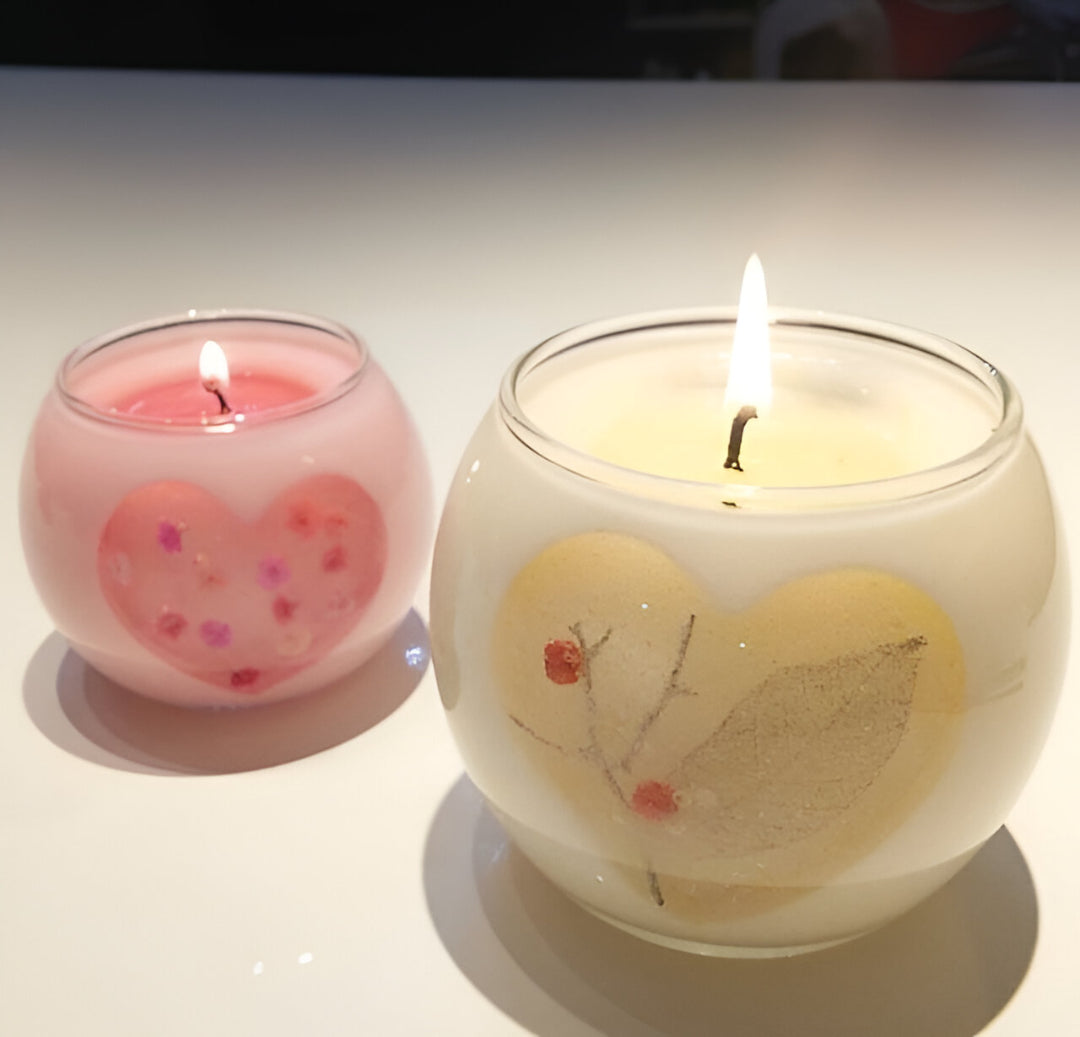 Heart - Floral Candle